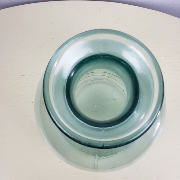 Round Clear Green Blue Glass Balloon Decor Handmade Vase 8” Tall By 8” Wide - Picture 3 of 6